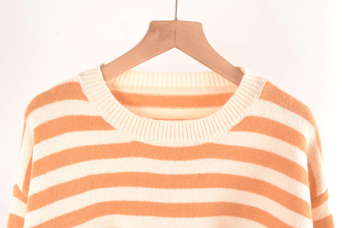 Crew Neck Striped Sweater