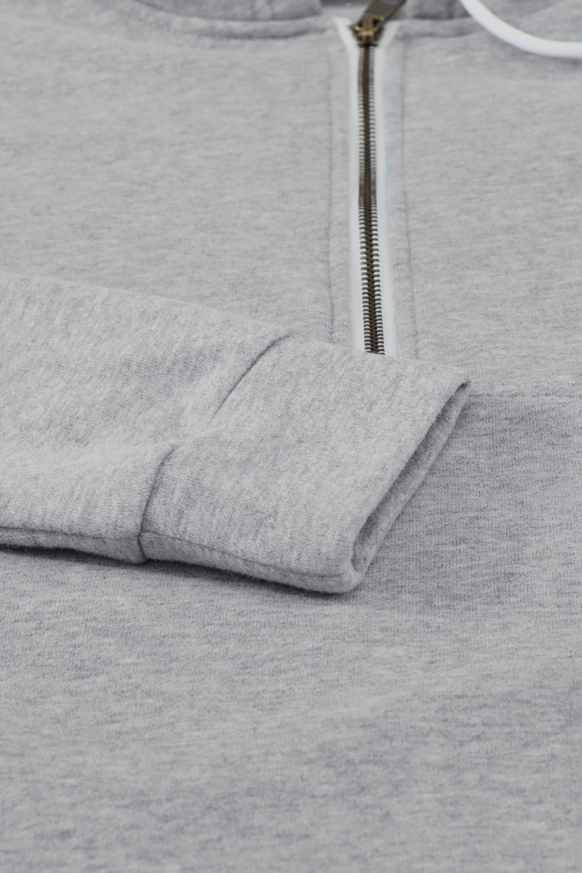 Half Zip Long Sleeve Hoodie With Pocket