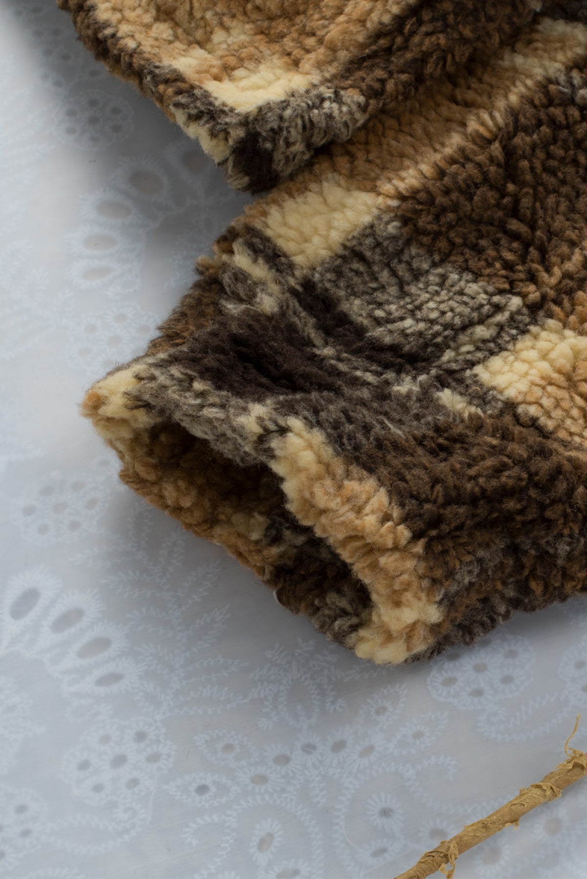 Brown Zip Collar Plaid Pattern Fleece Sweatshirt