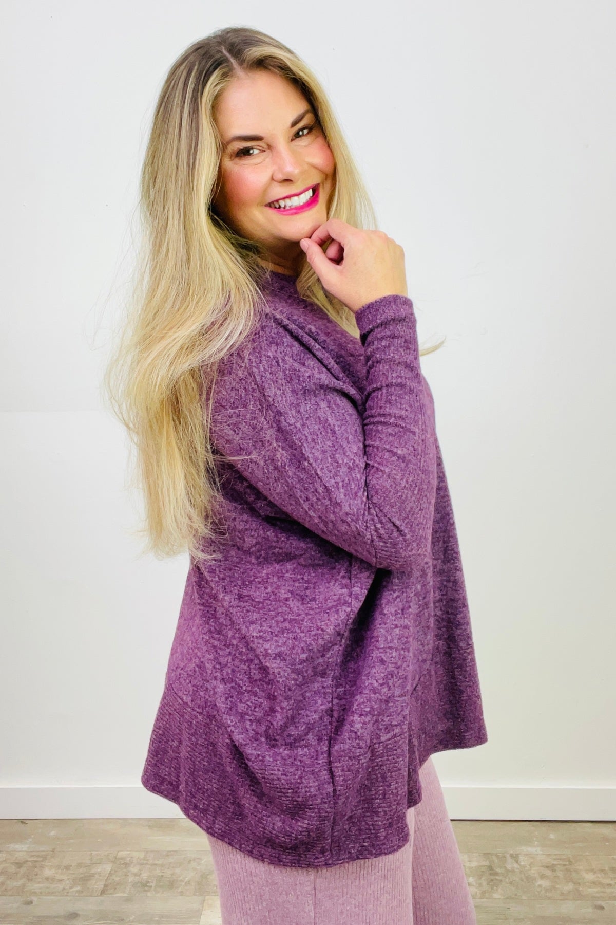 Zenana Brushed Melange Hacci Dolman Long Sleeve Oversized Sweater