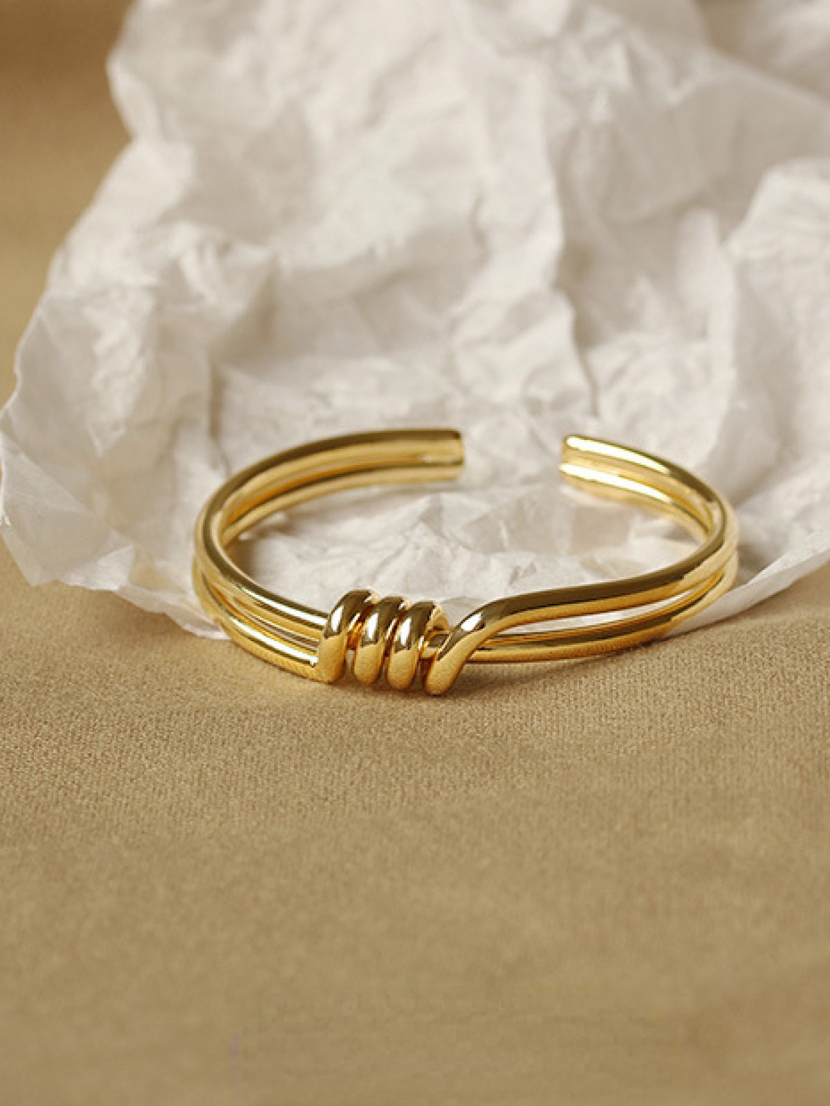 Minimalist Knotted Cuff Bracelet