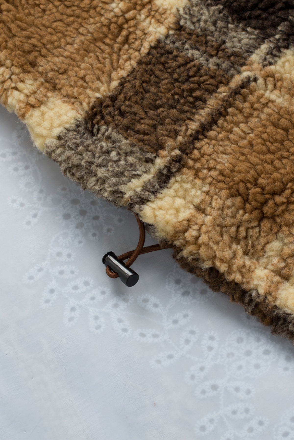 Brown Zip Collar Plaid Pattern Fleece Sweatshirt