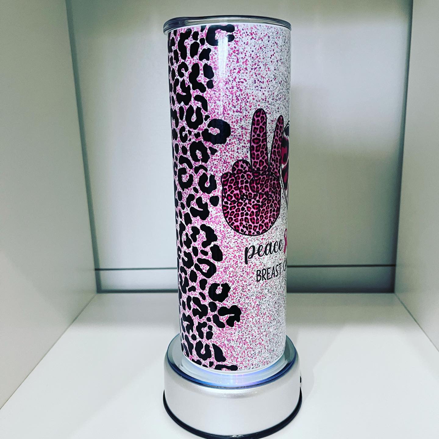 Peace Love Cure Breast Cancer Awareness 20 oz. Insulated Tumbler
