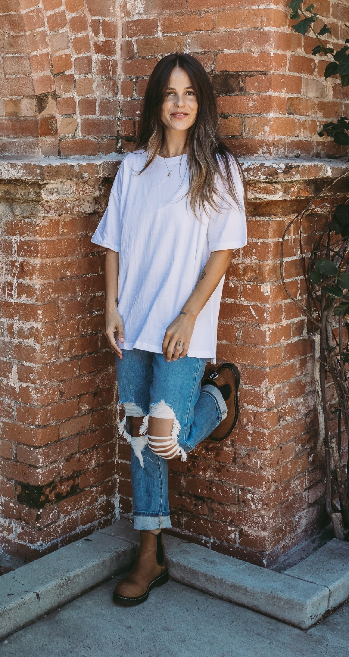 Rae Mode Washed Cotton Round Neckline Short Sleeves Top