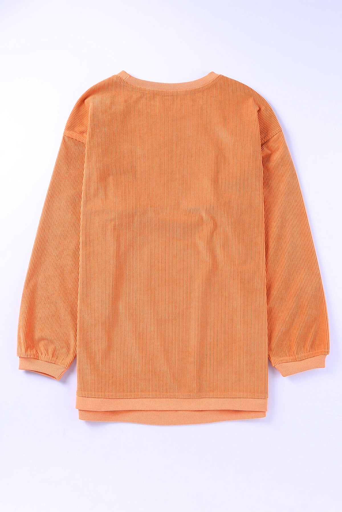 Orange Star Graphic Drop Shoulder Corded Sweatshirt