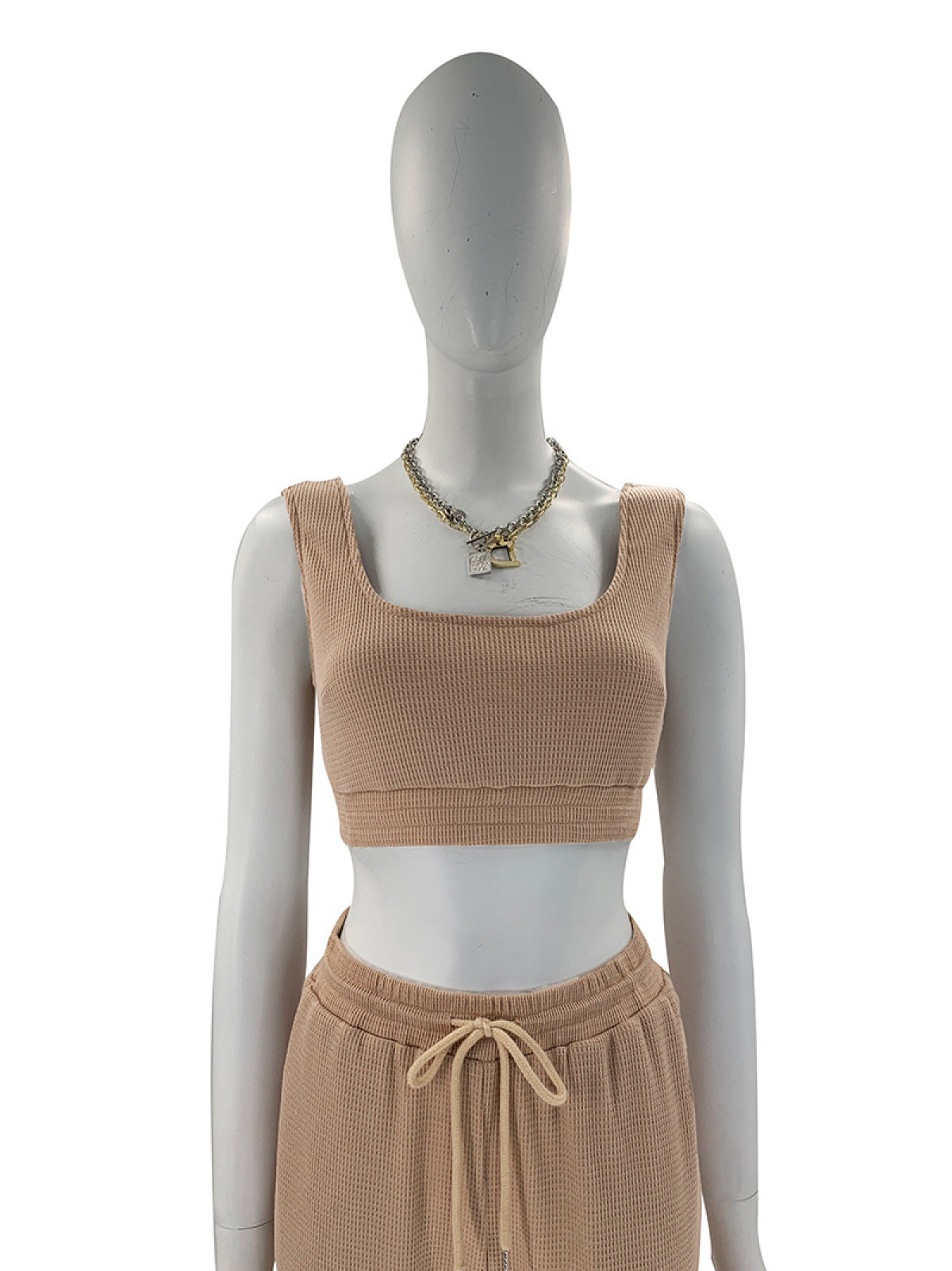 U-neck Bra & Drawstring Sweatpants Two-Piece Active Sets