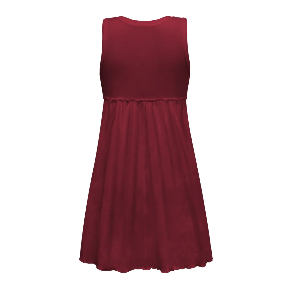 Sleeveless Solid Color A-line Pleated Mini Dress
