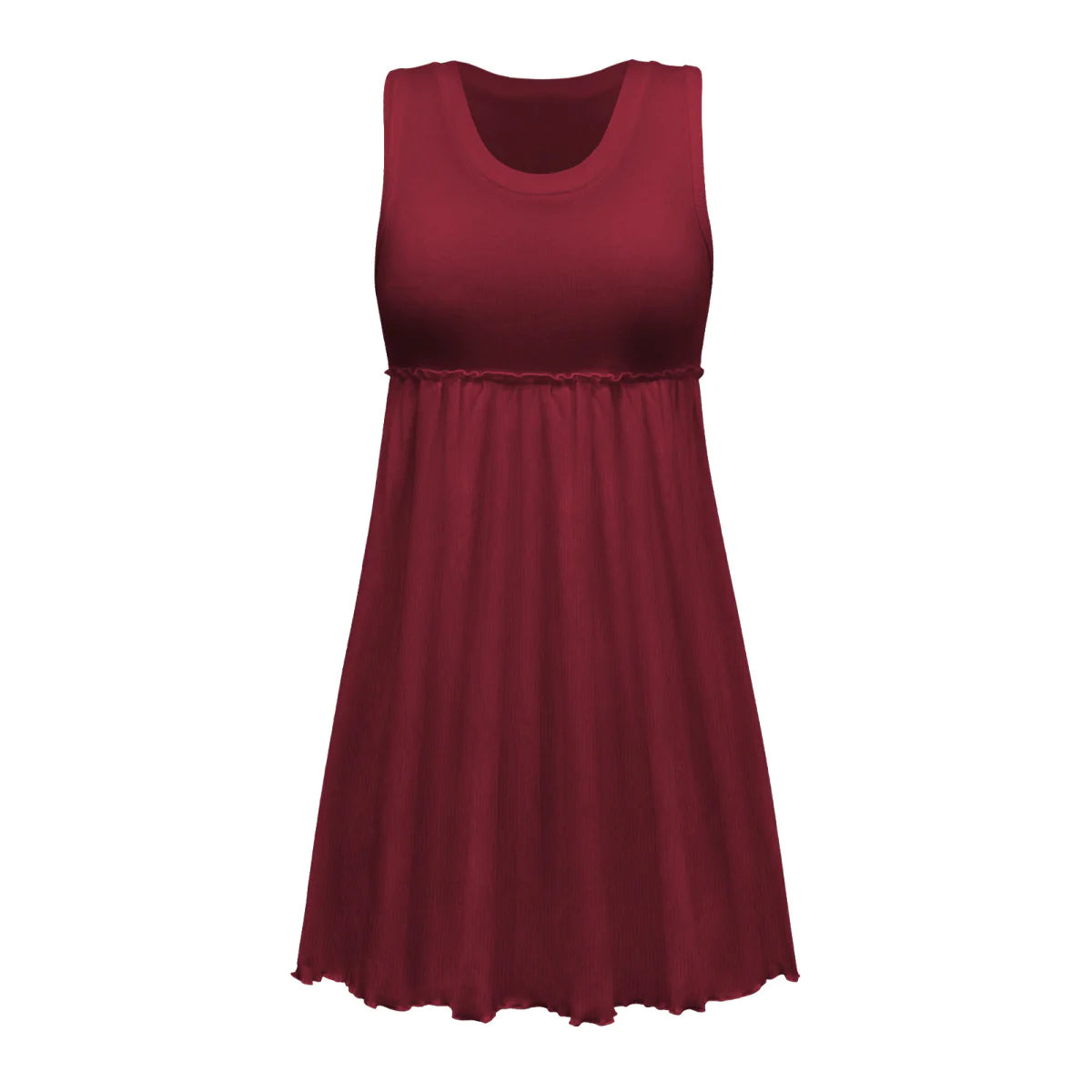 Sleeveless Solid Color A-line Pleated Mini Dress