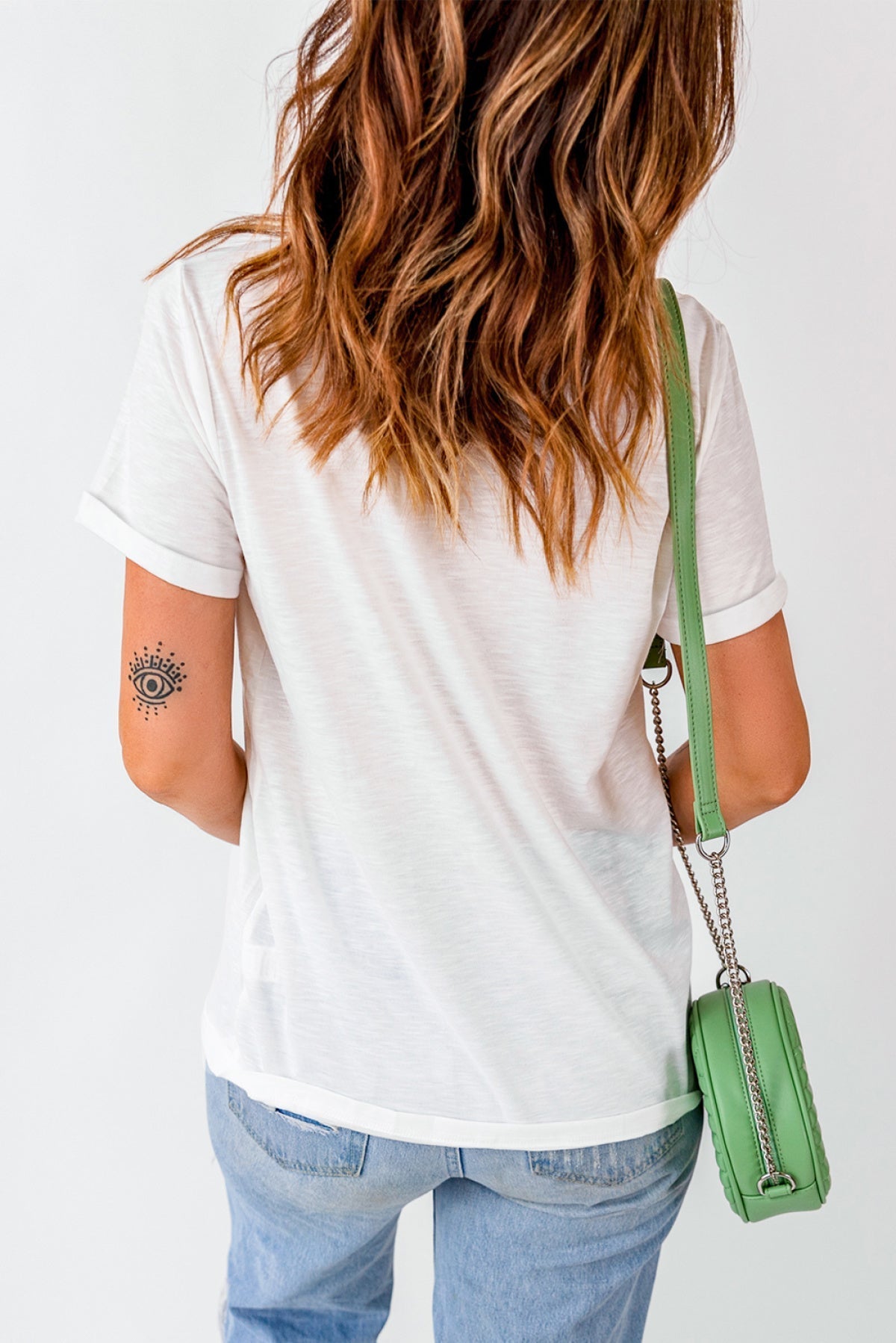 White Leopard MERRY Letters Print Short Sleeve T-Shirt