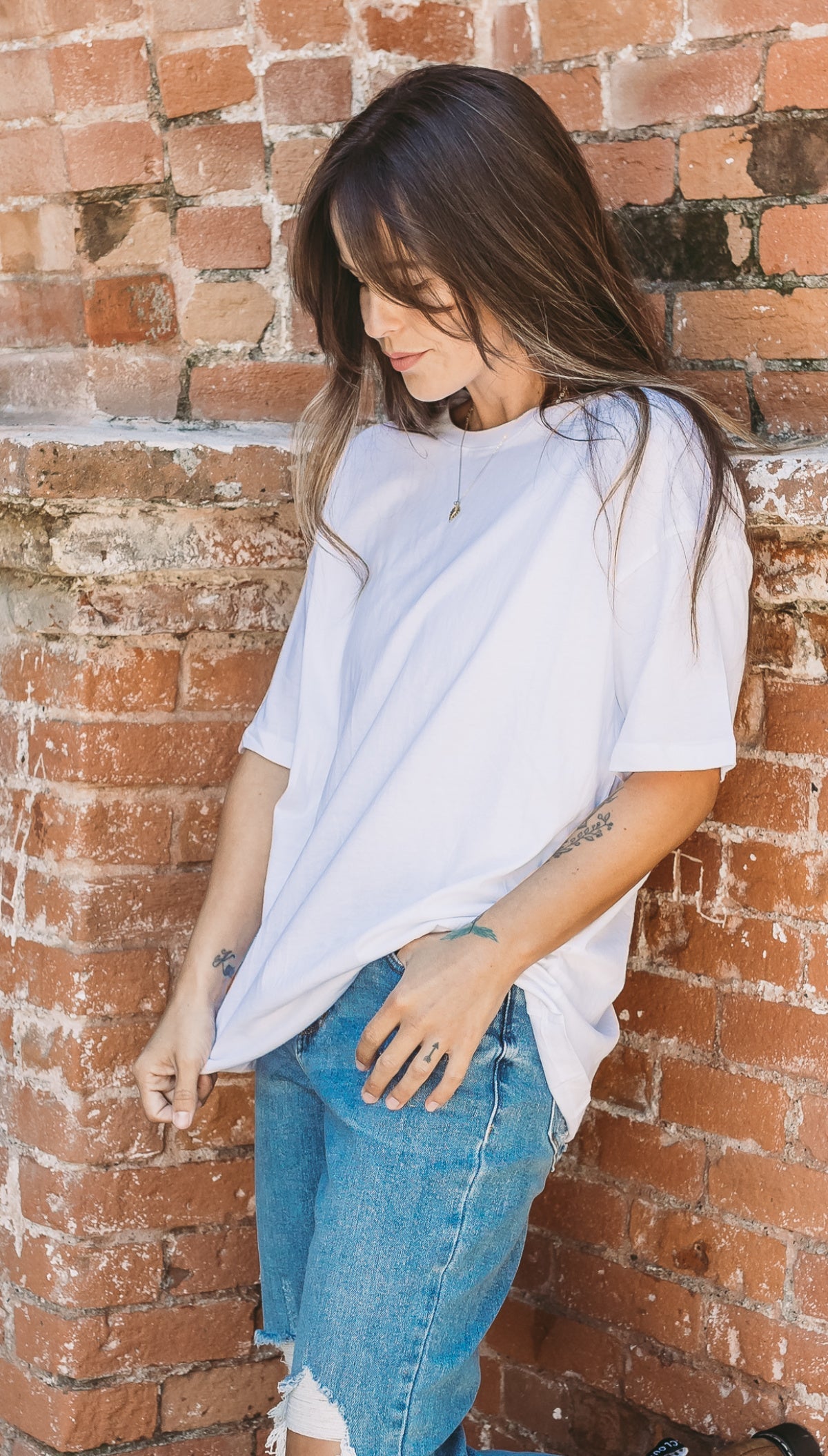 Rae Mode Washed Cotton Round Neckline Short Sleeves Top