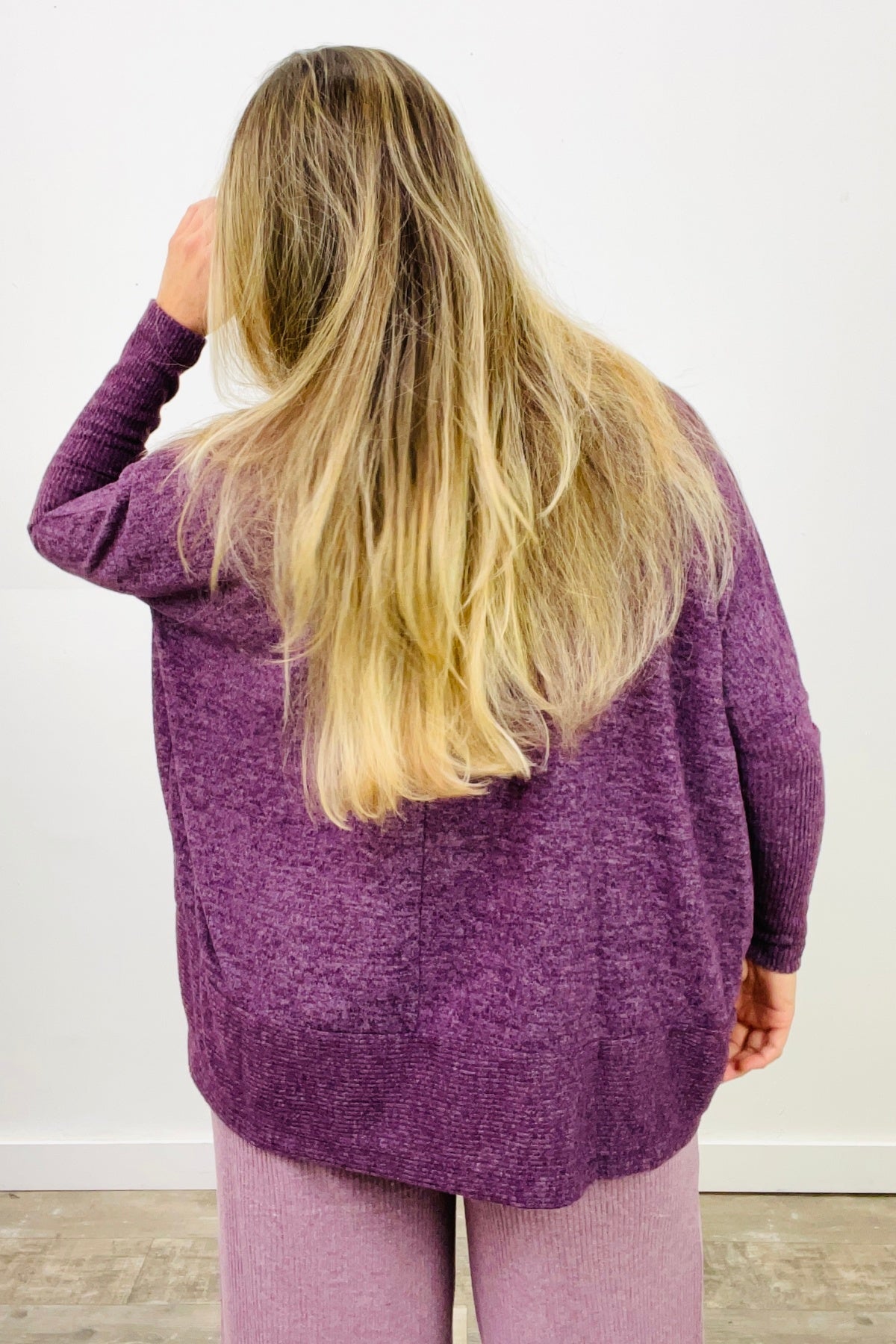Zenana Brushed Melange Hacci Dolman Long Sleeve Oversized Sweater