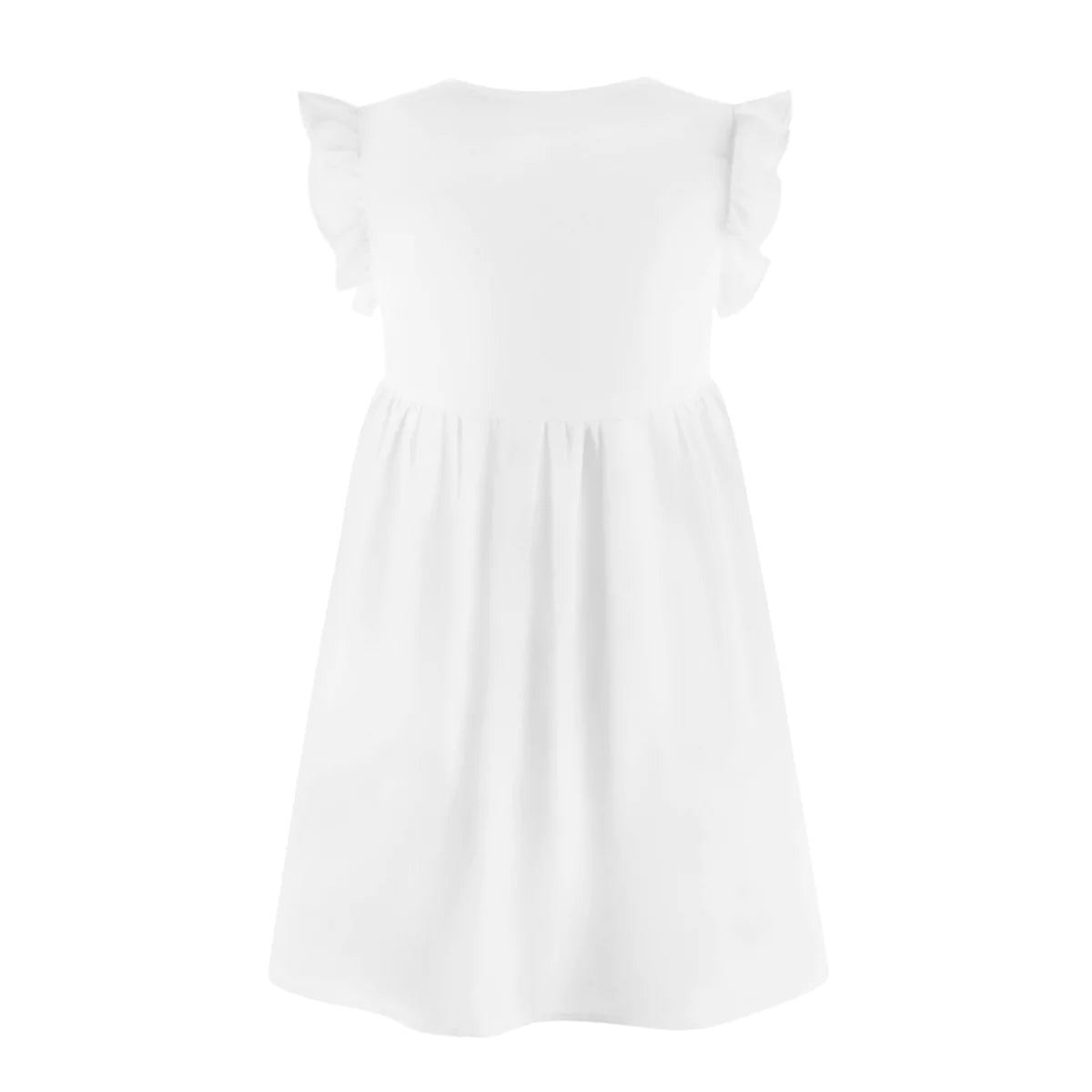 V-neck Solid Color Ruffle Sleeve A-line Mini Dress