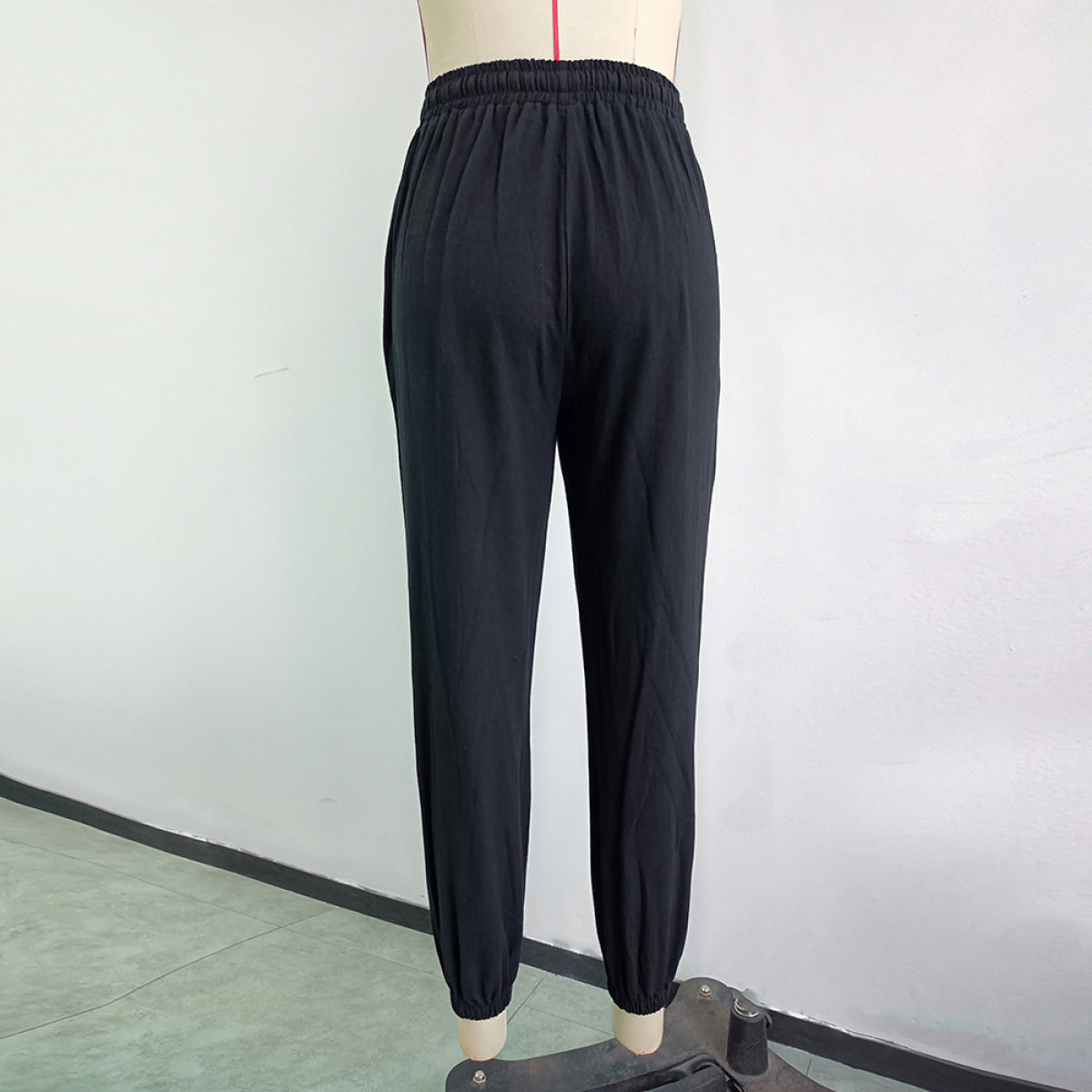 Elastic Waist Drawstring Pants with Pockets