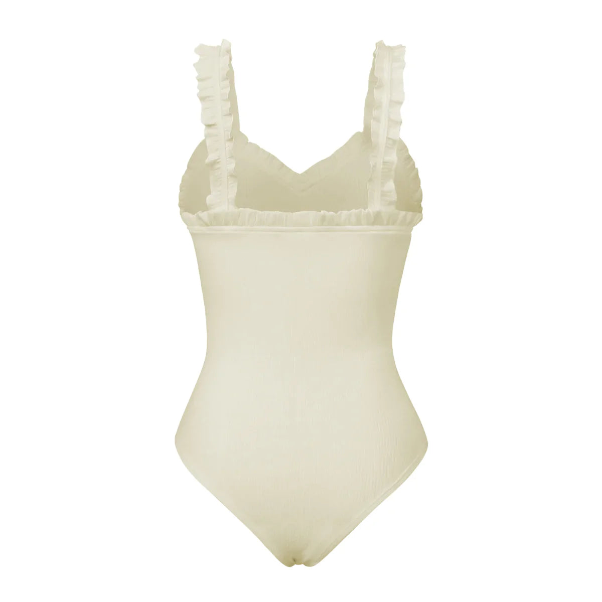Copy of Solid Frilled Trim Ribbed Cami Bodysuit