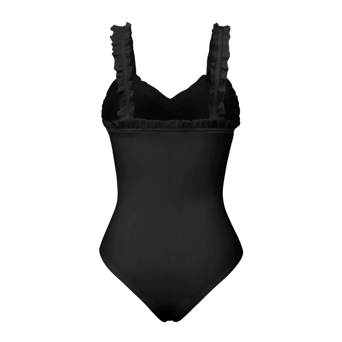 Copy of Solid Frilled Trim Ribbed Cami Bodysuit