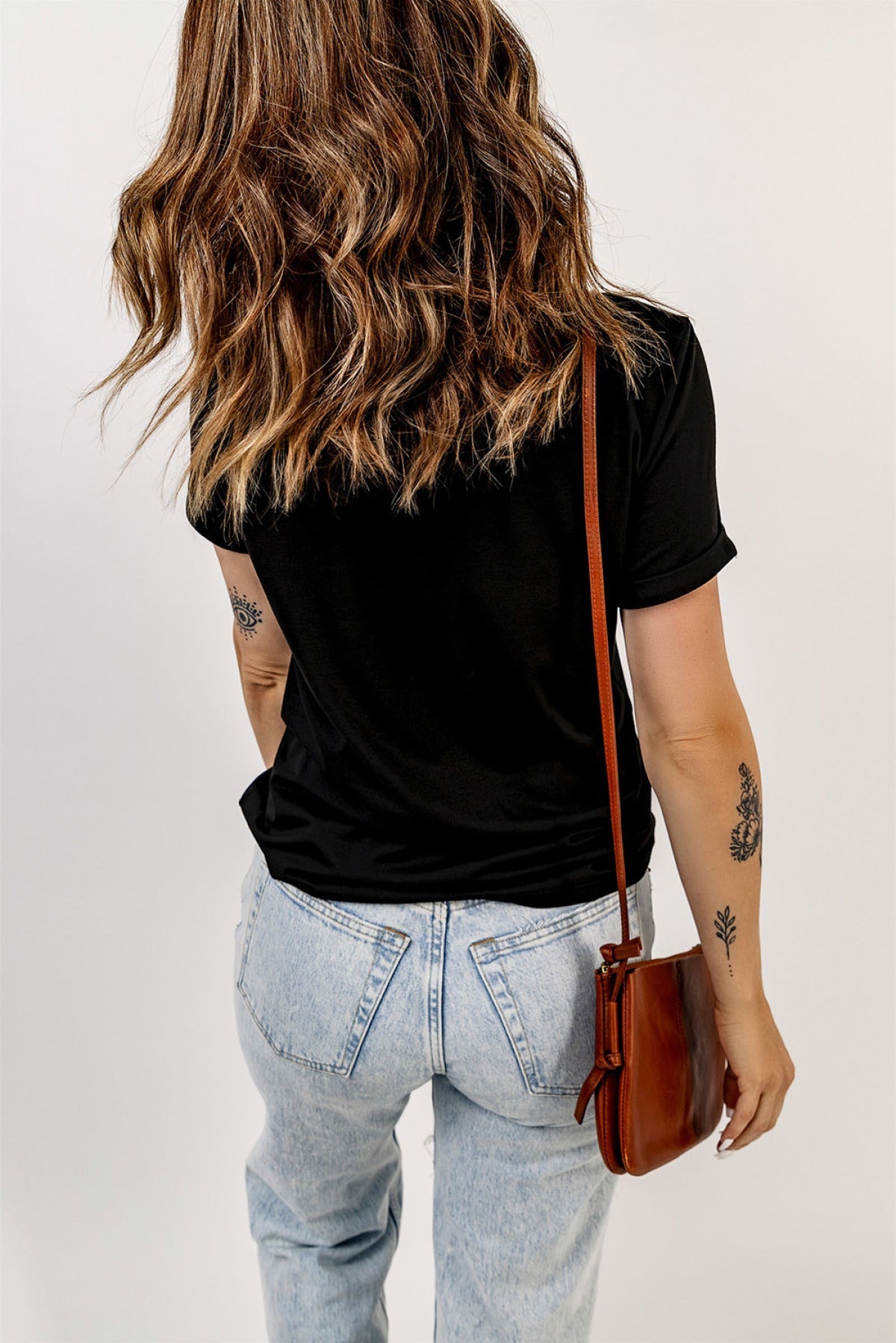 Black Easy LIKE SUNDAY Morning Letter Print T Shirt
