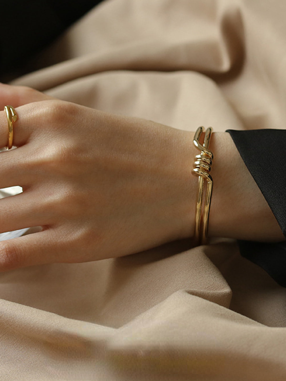 Minimalist Knotted Cuff Bracelet