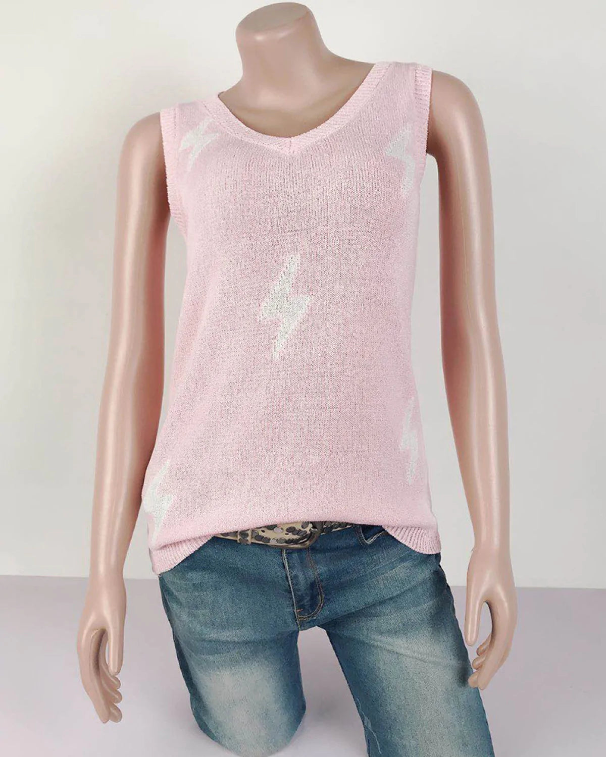 Sexy V-Neck Lightning Knitted Vest