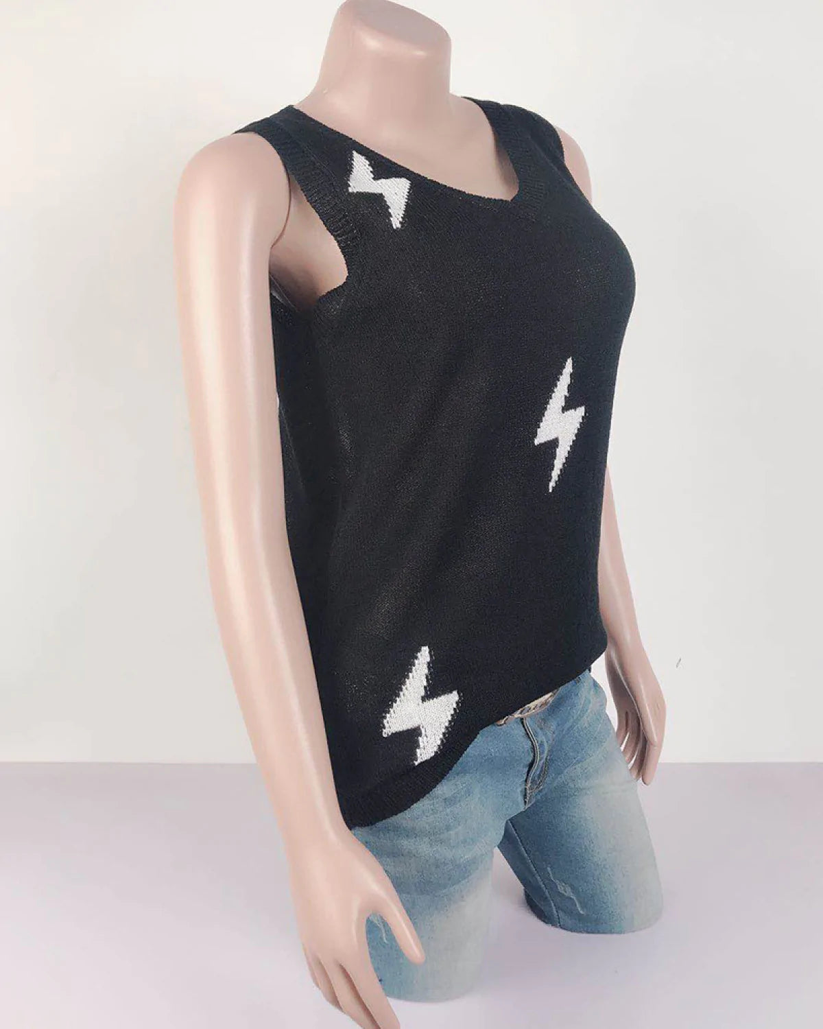 Sexy V-Neck Lightning Knitted Vest