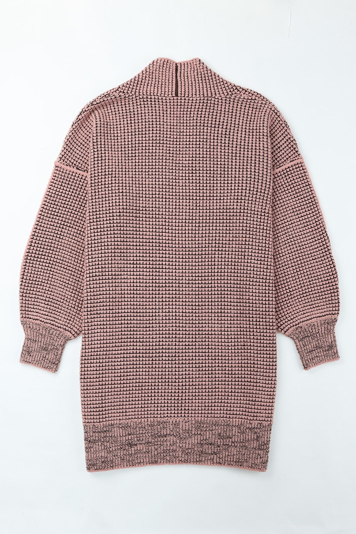 Plaid Knitted Long Open Front Cardigan