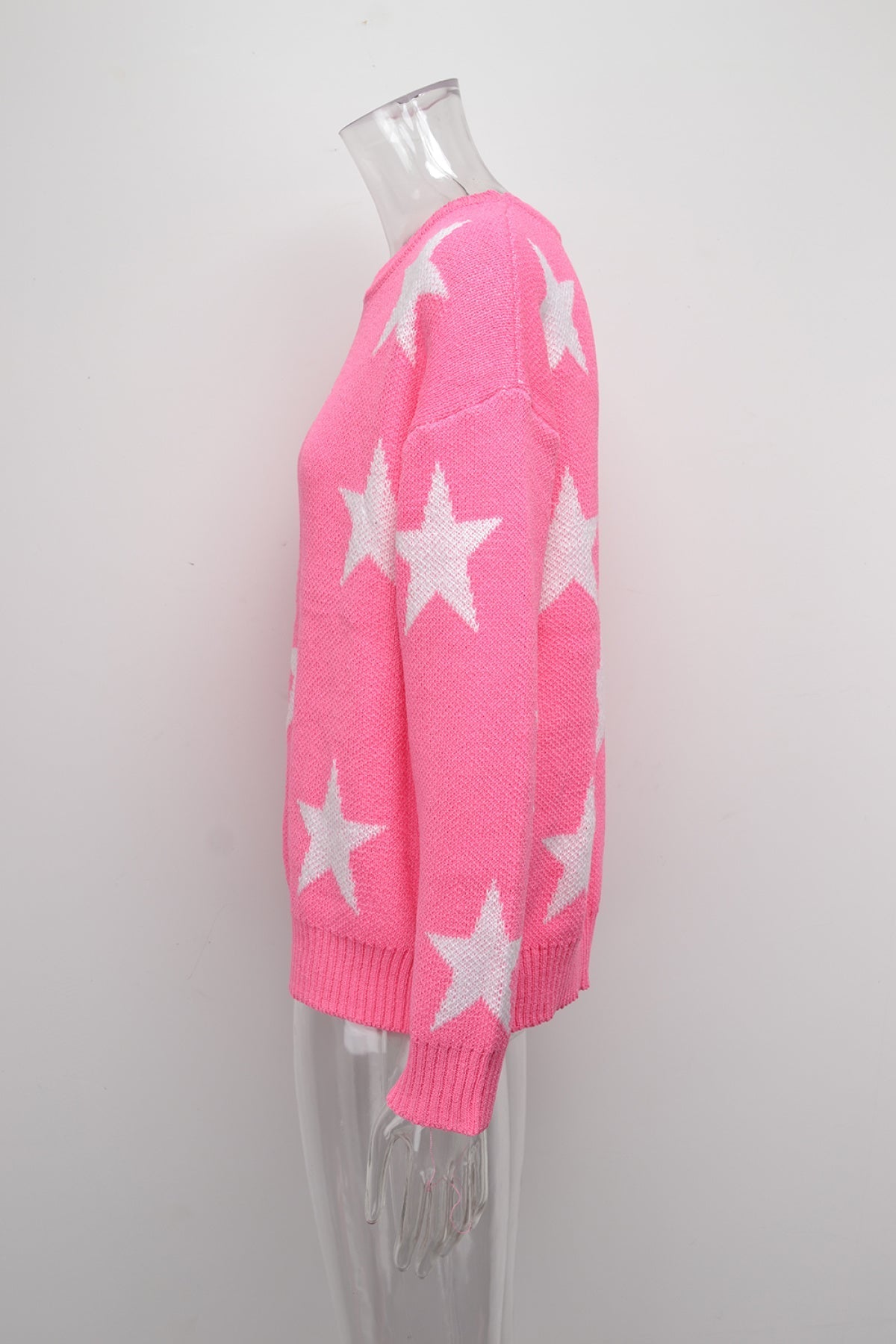 Crew Neck Long Sleeve Stars Graphics Sweater