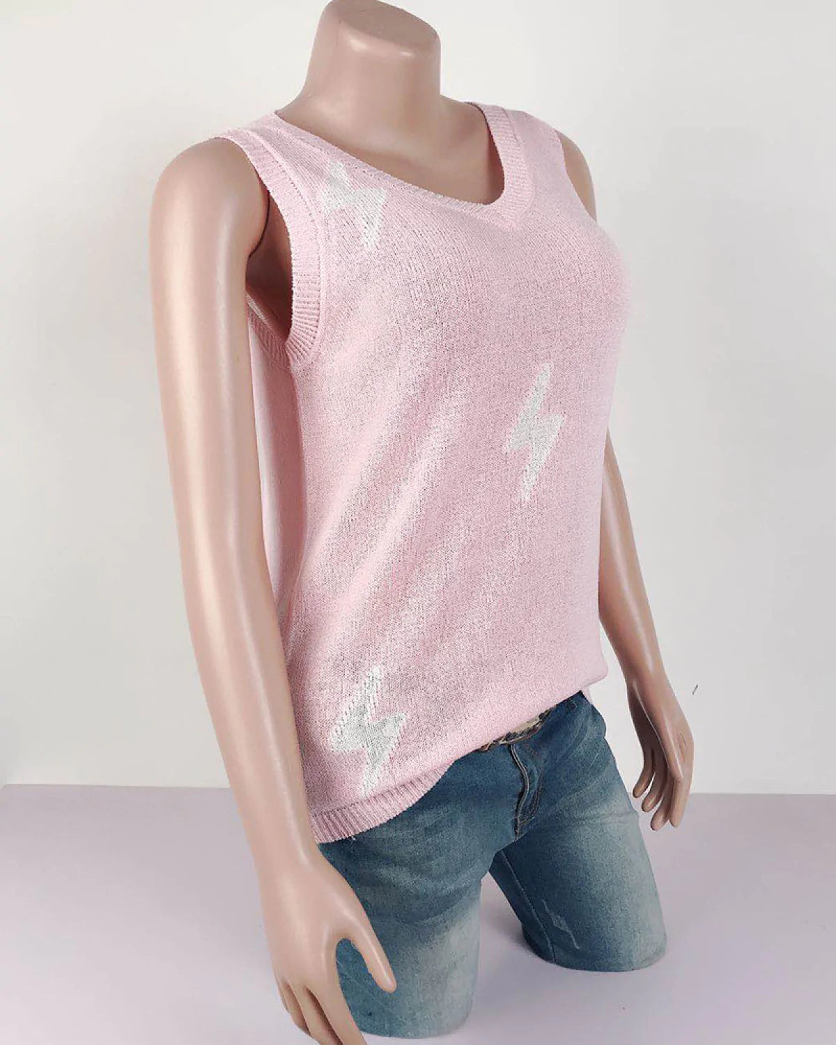 Sexy V-Neck Lightning Knitted Vest