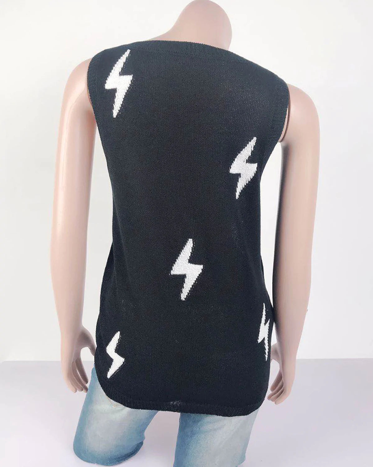 Sexy V-Neck Lightning Knitted Vest
