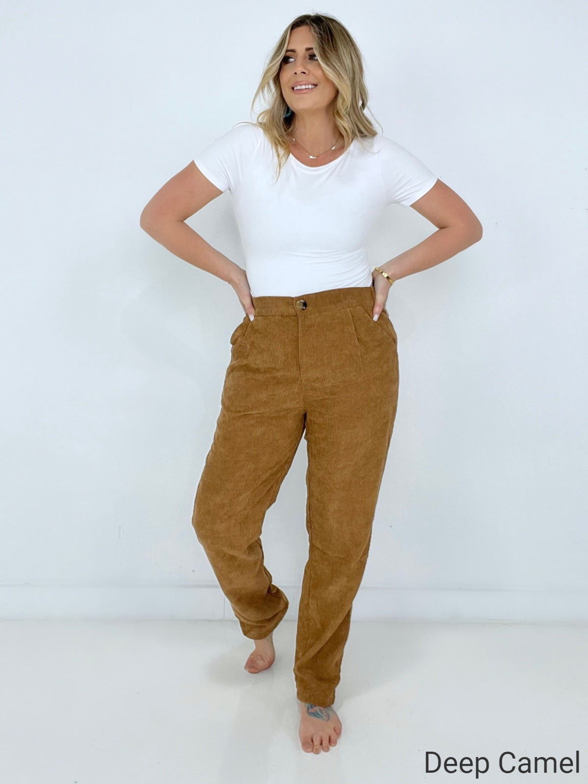 Zenana "The Wales" High Rise Corduroy Pants with Pockets