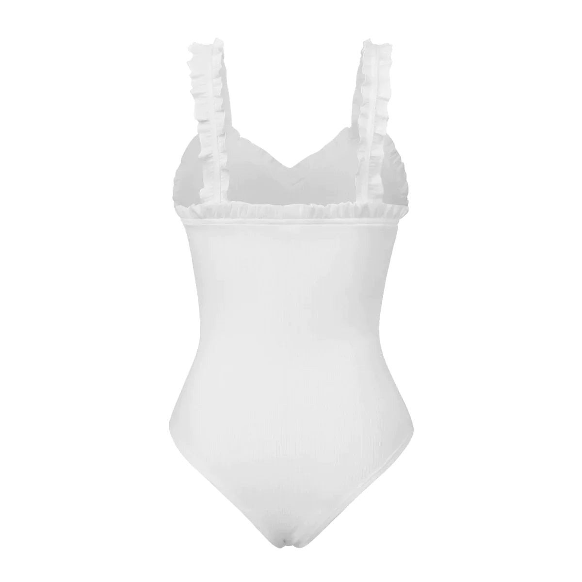 Copy of Solid Frilled Trim Ribbed Cami Bodysuit